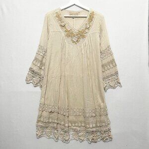 Italian designer Positano Jean Paul boho peasant dress tag size L